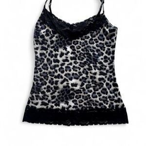 Cache Animal Print Camisole with Lace